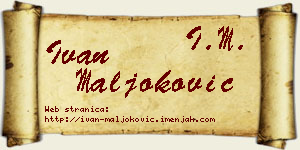 Ivan Maljoković vizit kartica